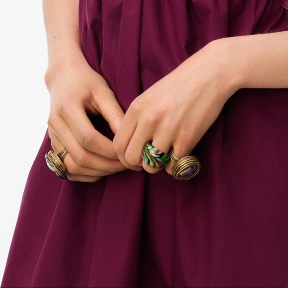 NWOT . Zara Limited Edition Green Round Glass Ring. Size S(12). - Picture 5 of 6